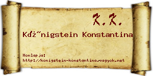 Königstein Konstantina névjegykártya